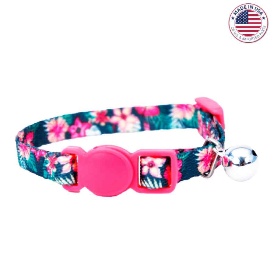 Coastal Li'l Pals Adjustable Breakaway Kitten Collar, Hunter Tropical Floral, 5/16" X 06" 08", , large image number null