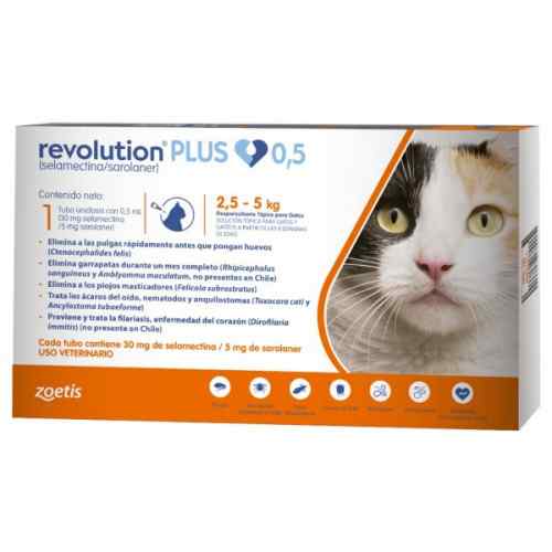 Revolution Plus X 1 Unid X 0.5 Ml (Naranja Felinos 2.5 5 Kg), , large image number null