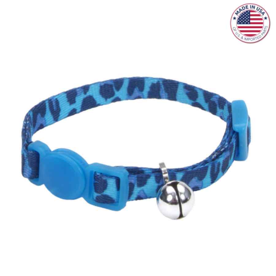 Coastal Li'l Pals Adjustable Breakaway Kitten Collar, Blue Leopard, 5/16" X 06" 08", , large image number null